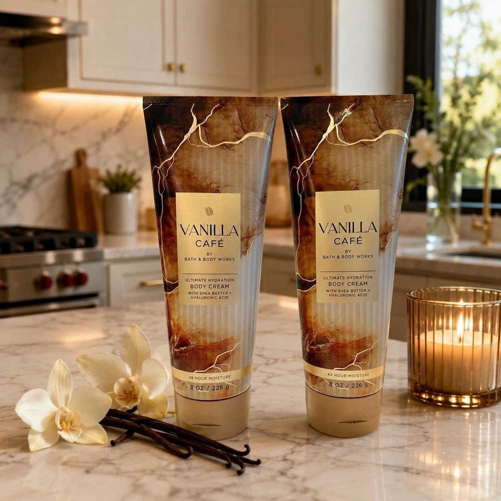 Bath & Body Works Vanilla Cafe Body Cream 8 oz Lot of 2 New Discontinued